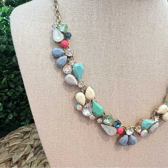 J. Crew | NWT | Colorful Necklace | Gemstone Crystal Necklace | Chunky | Pastel - Picture 3 of 9